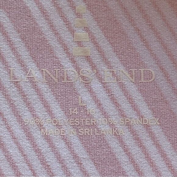 Lands' End Women's Warm Up Top Orange/Cream Stripe Size Large 14-16 - Picture 4 of 12